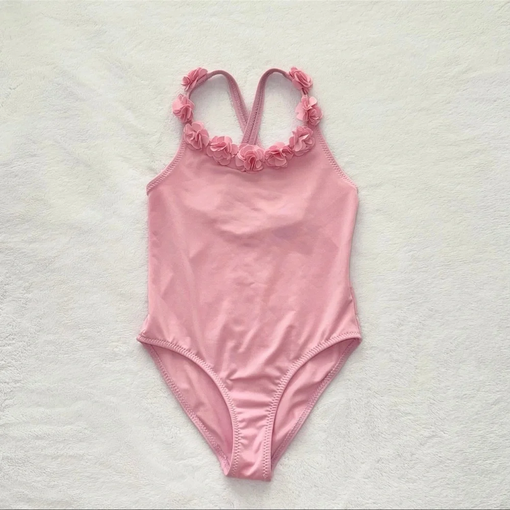 Zara Kids Pink Floral Swimsuit - Size 4-5 Years
